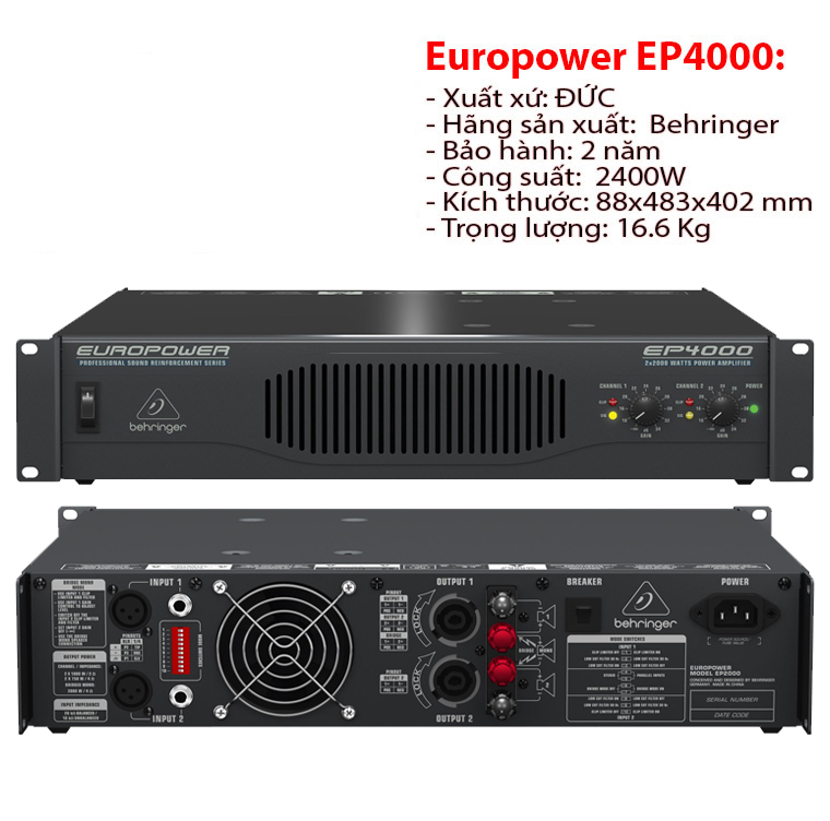 Cục đẩy công suất Europower EP4000